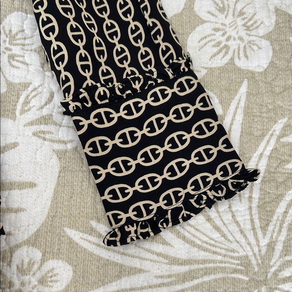 J.Crew Amelia Popover Shirtdress Chain Print Black Gold | NWOT | Size S - Picture 6 of 13